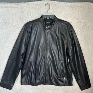 Men’s NWT Black Leather Jacket Lucky Brand X-Large. Buttery Soft Moto biker